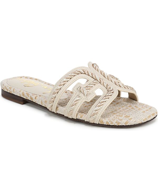 サムエデルマン レディース シューズ サンダル Sam Edelman Women\u0027s Bay Twist Slide Flat Sandals Modern Ivory Faux Raffia 象牙色