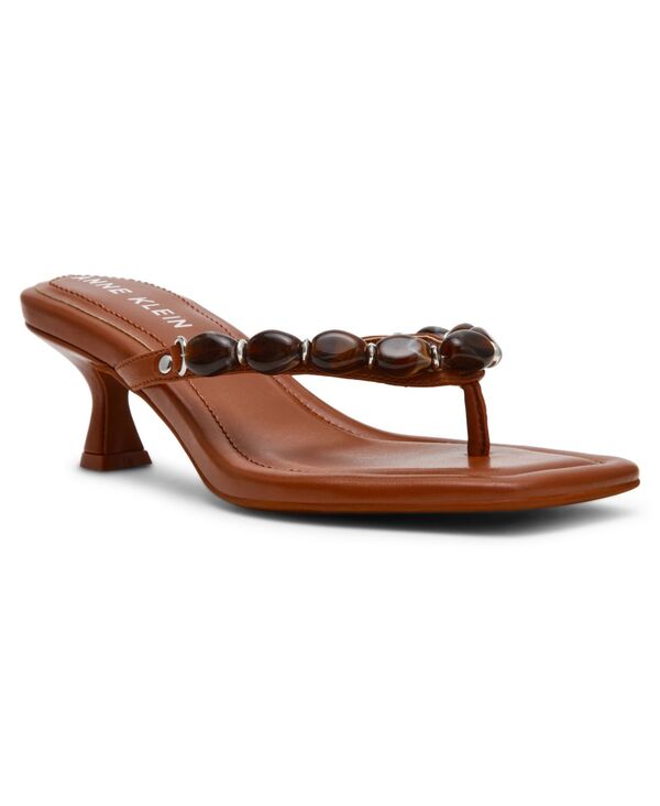 アンクライン レディース シューズ サンダル 踵 Anne Klein Women\u0027s Gwenn Thong Kitten Heel Dressandals Cognac