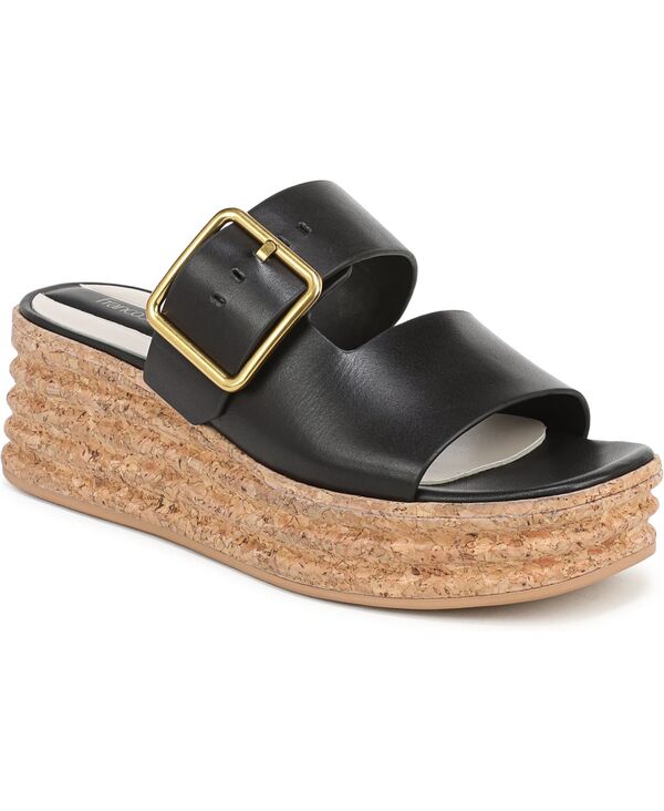 フランコサルト レディース シューズ サンダル Franco Sarto Women\u0027s Taziana 3 Open Toespadrille Sandals Black Leather 黒いこと