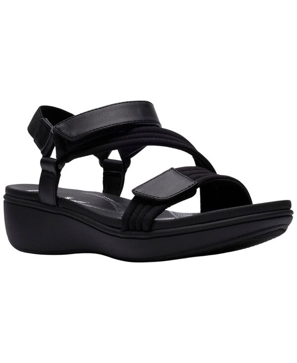 クラークス レディース シューズ サンダル Clarks Women\u0027s Cloudsteppers BreezeRae Sun Wedge Sandals Black 黒いこと