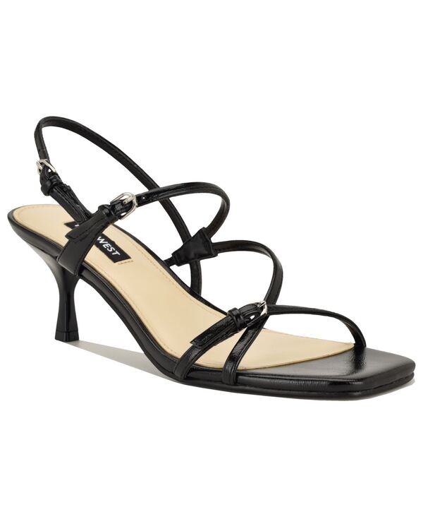 ナインウェスト レディース シューズ サンダル 踵 Nine West Women\u0027s Hayla Strappy Kitten Heel Slingback Sandals Black Patent 黒いこと