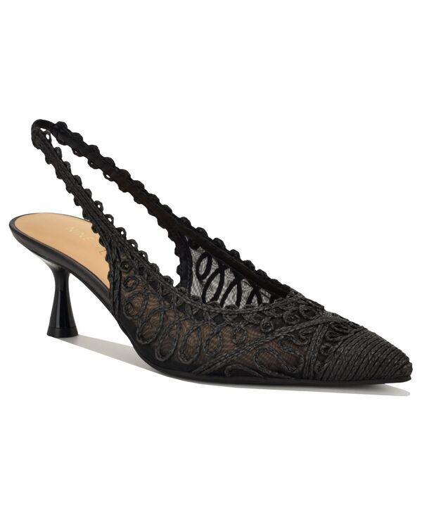 ナインウェスト レディース シューズ パンプス 踵 Nine West Women\u0027s Ressa Woven Slingbackitten Heel Pumps Black 黒いこと