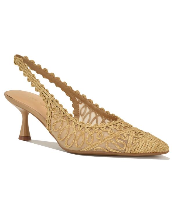 ナインウェスト レディース シューズ パンプス 踵 Nine West Women\u0027s Ressa Woven Slingbackitten Heel Pumps Natural