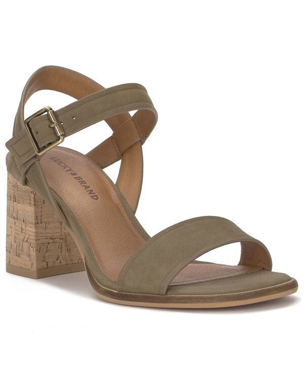 ラッキーブランド レディース シューズ サンダル 踵 Lucky Brand Women\u0027s Hallia Block Heel Dressandals Capers Oiled Nubuck