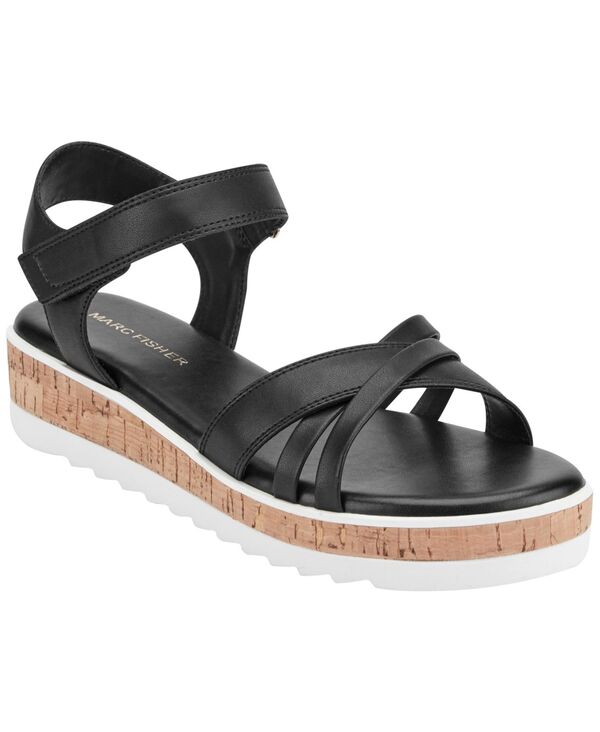 マークフィッシャー レディース シューズ サンダル プラットホーム Marc Fisher Women\u0027s Gyllie Flat Platform Sandals Black 黒いこと