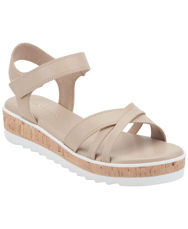 マークフィッシャー レディース シューズ サンダル プラットホーム Marc Fisher Women\u0027s Gyllie Flat Platform Sandals Light Natural