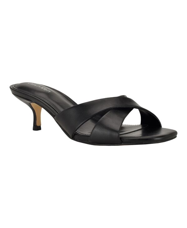 カルバンクライン レディース シューズ サンダル 踵 Calvin Klein Women\u0027skylor Criss-Cross Kitten Heel Sandals Black 黒いこと