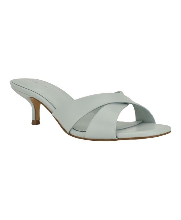 カルバンクライン レディース シューズ サンダル 踵 Calvin Klein Women\u0027skylor Criss-Cross Kitten Heel Sandals Light Blue 青碧