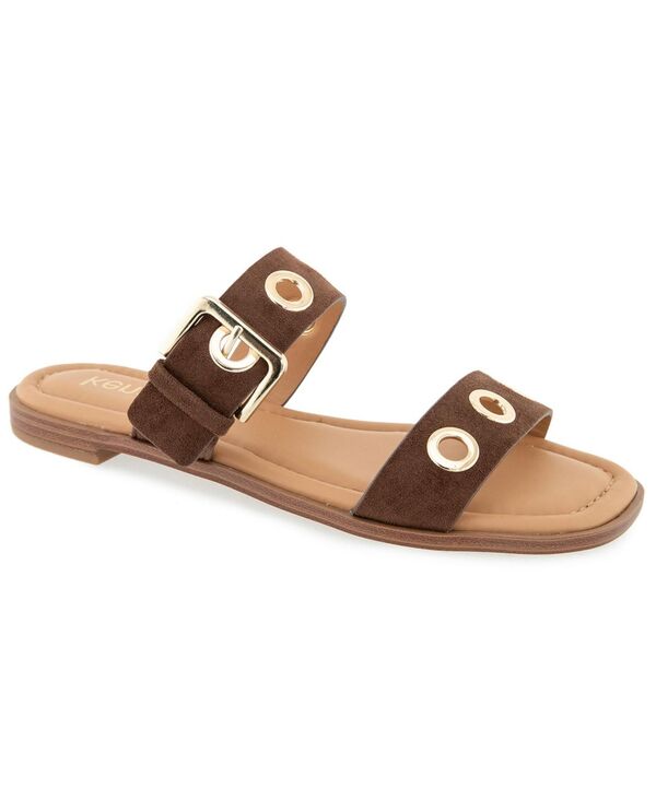 ケンジー レディース シューズ サンダル Kensie Women\u0027s Reine Flat Sandal Chocolate 黒茶