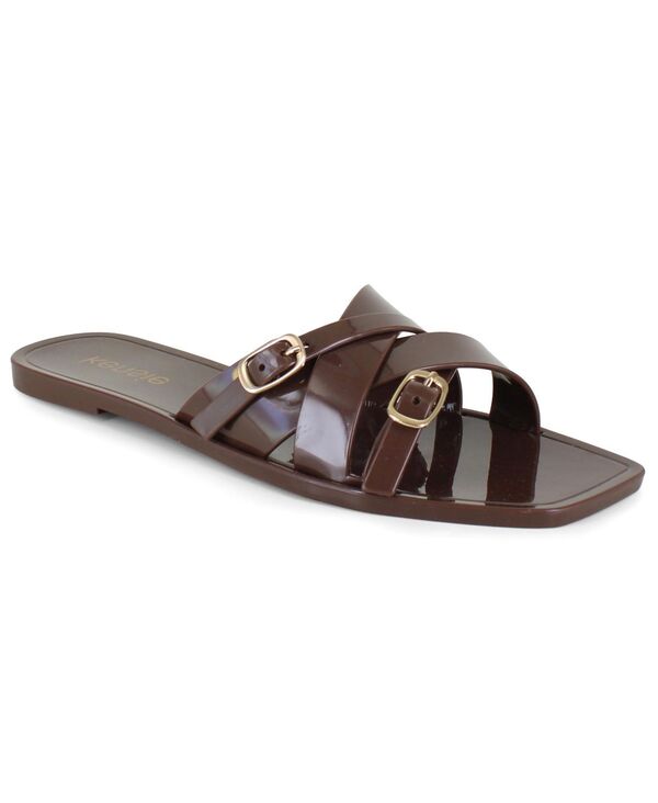 ケンジー レディース シューズ サンダル Kensie Women\u0027s Jellie Slide Sandal Chocolate 黒茶