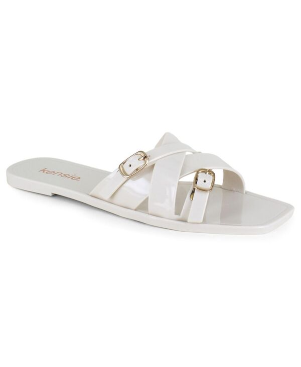 ケンジー レディース シューズ サンダル Kensie Women\u0027s Jellie Slide Sandal Off white 象牙色