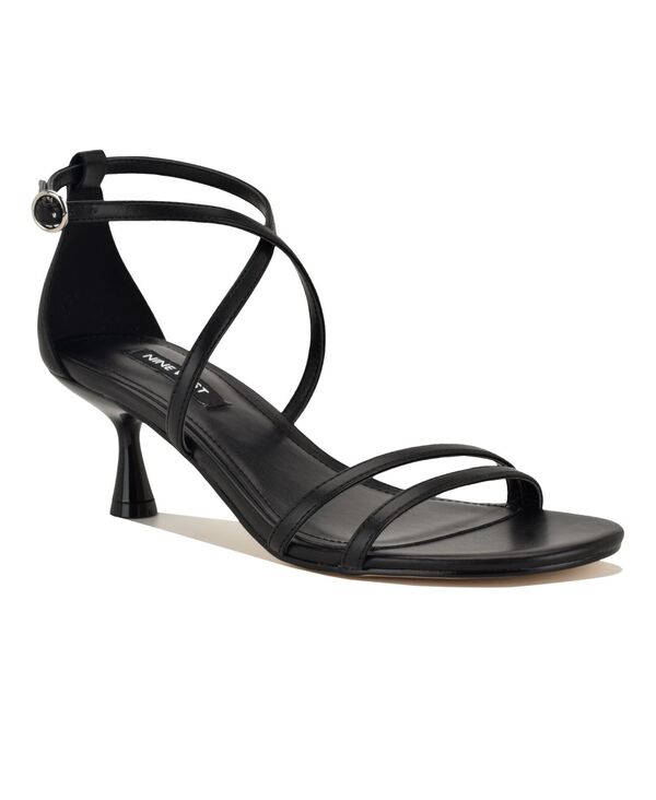 ナインウェスト レディース シューズ サンダル 踵 Nine West Women\u0027s Jettie Strappy Kitten Heel Dressandals Black 黒いこと