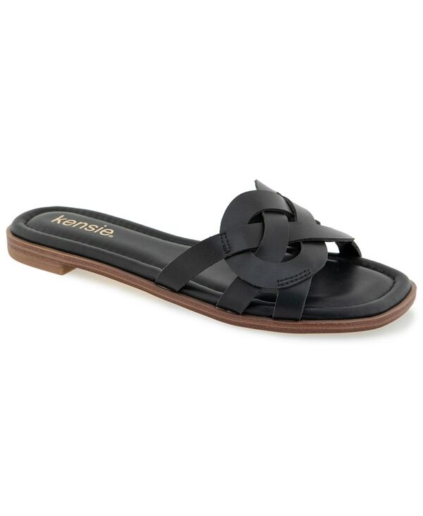 ケンジー レディース シューズ サンダル Kensie Women\u0027s Rima Flat Sandal Black 黒いこと