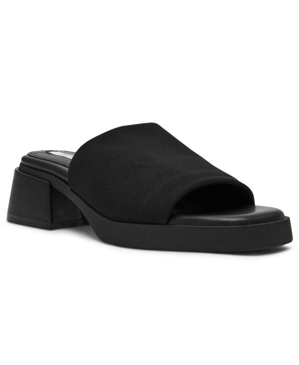 スティーブ マデン レディース シューズ サンダル 踵 Steve Madden Women\u0027s Lucee Block Heel Slide Sandals Black 黒いこと