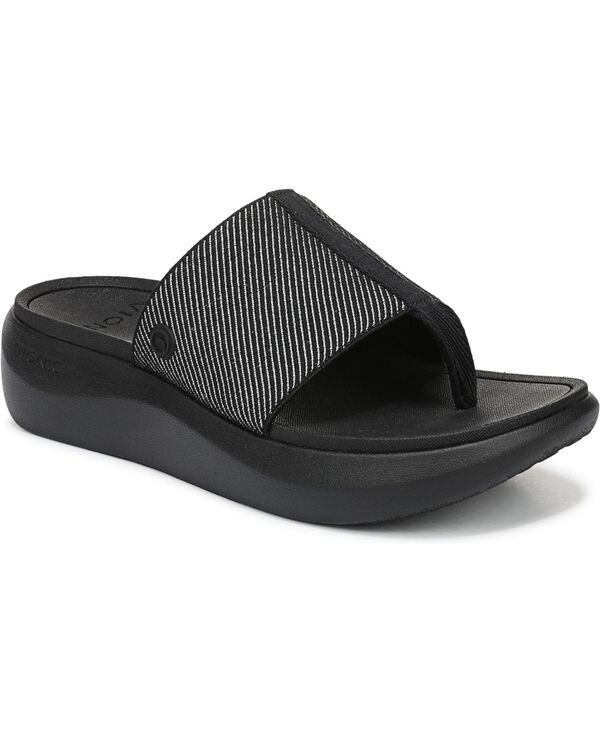 バイオニック レディース シューズ パンプス サンダル Vionic Womens Aqua Thong Sandals Black leather and gore 黒いこと