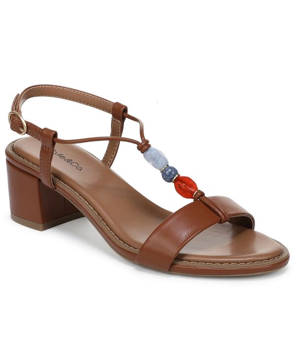 スタイルアンドコー レディース シューズ サンダル 踵 Style \u0026 Co Women\u0027s Blancaa Block Heel Stone Dressandals Acorn Brown 赤銅色