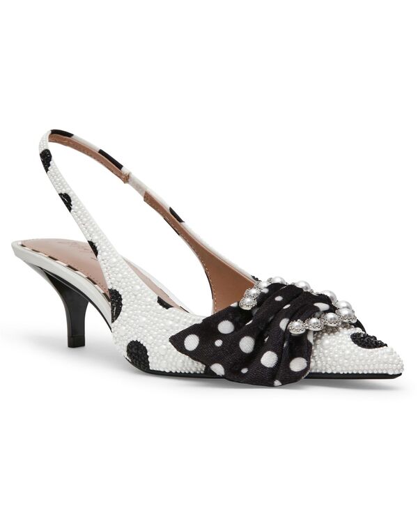 ベッツィジョンソン レディース シューズ パンプス Betsey Johnson Women\u0027s Bryanna Slingback Pumps White/Black Polka Dot 白いこと