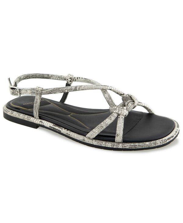 ケネスコール レディース シューズ サンダル Kenneth Cole New York Women\u0027s Paria Strappy Flat Sandals White/Black Lizard 白いこと