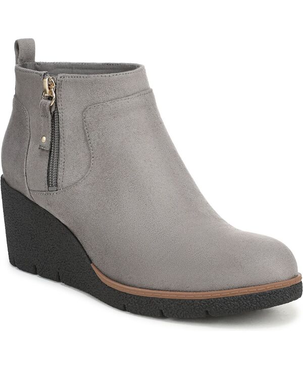 御医者さん・肩かけ レディース シューズ ブーツ・レインブーツ Dr. Scholl\u0027s Women\u0027s Bianca Wedge Booties Calm Grey Microfiber 薄墨色