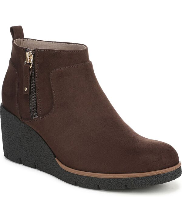 お医者さん・肩かけ レディース シューズ ブーツ・レインブーツ Dr. Scholl\u0027s Women\u0027s Bianca Wedge Booties Dark Umber Microfiber