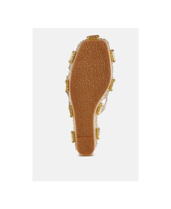 ロンドンラグ レディース シューズ サンダル カットアウト London Rag Women\u0027s Blistronichunky Diamante and Rhinestone Cut-Out Sandals Gold shimmer fabric ゴールド