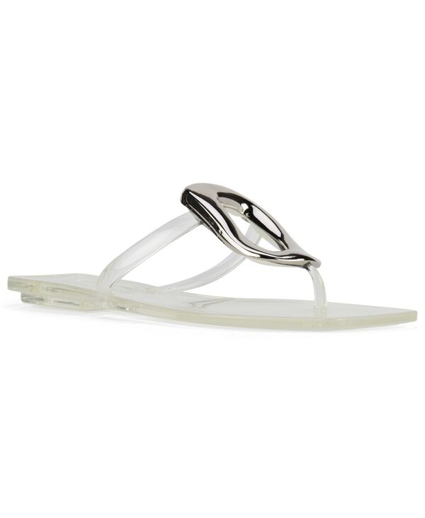 ジェフリー キャンベル レディース シューズ サンダル Jeffrey Campbell Womens Linques-J Embellished Jelly Flat Sandals Clear Silver しろがね色