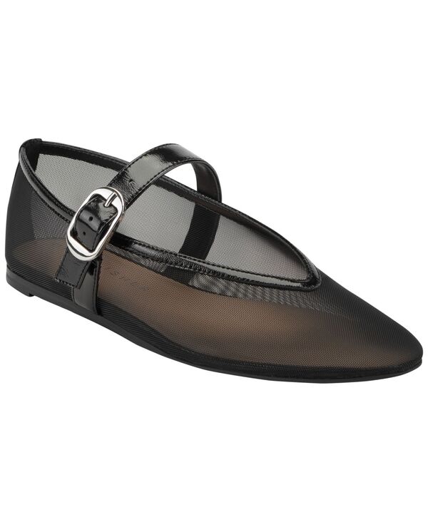 目じるし・フィッシャー レディース シューズ パンプス メッシュ Marc Fisher LTD Women\u0027s Godina Mesh Mary Jane Dress Flats Black Mesh/Leather 黒いこと