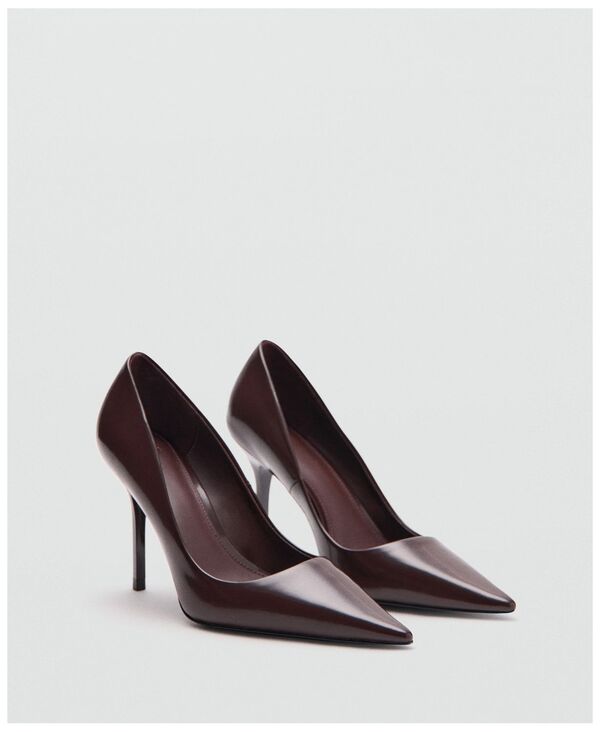 マンゴ レディース シューズ パンプス 踵 MANGO Women\u0027s High-Heeled Shoes Chocolate 黒茶