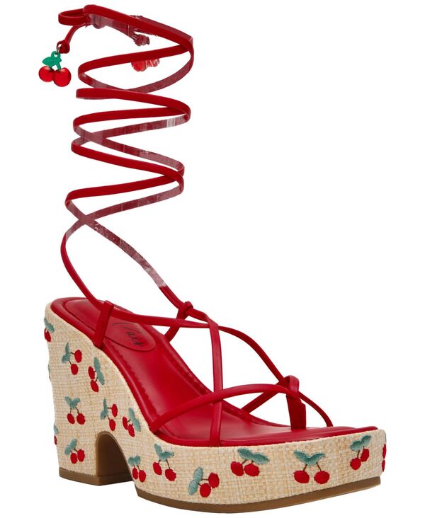 ワイルド 二人組 レディース シューズ サンダル プラットホーム スピード競技 Wild Pair Women\u0027s Ruthiee Lace-Uplatform Sandals Red 赤いこと