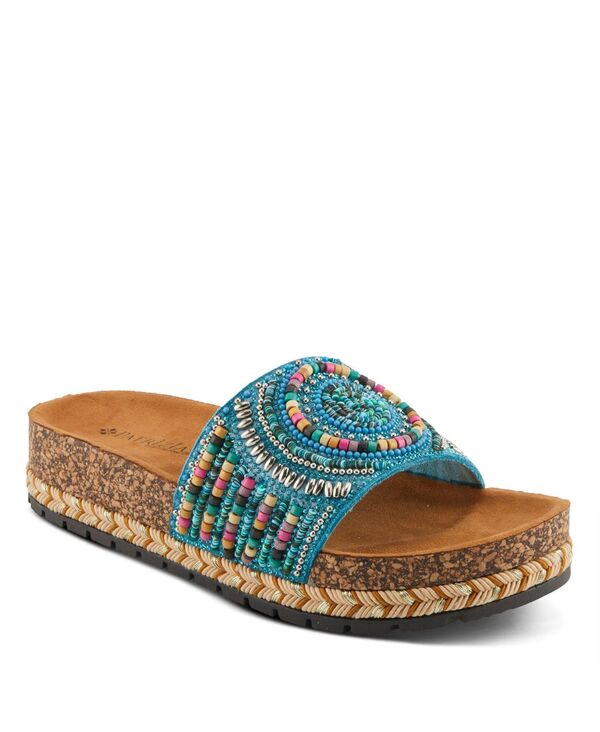 パトリシア レディース シューズ サンダル Patrizia Swirla Women\u0027slide Sandal with Cork Sole Turquoise multi 青緑色