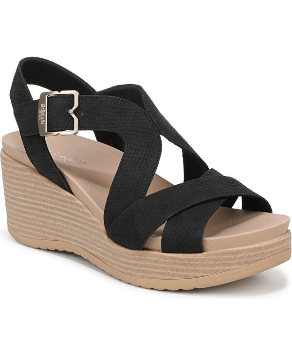 御医者さん・肩かけ レディース シューズ サンダル Dr. Scholl\u0027s Women\u0027s Cali Beach Strappy Sandals Black Faux Leather 黒いこと