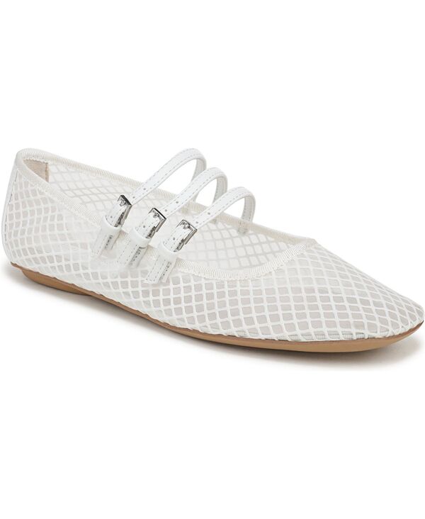 フランコサルト レディース シューズ パンプス Franco Sarto Women\u0027s Tatum Square Toe Mary Jane Flats White Fabric 白いこと