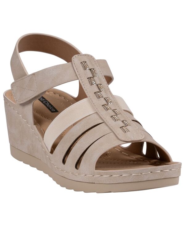 ジーシーシューズ レディース サンダル GC Shoes Women\u0027s Yuna Strappy Round Toe Wedge Sandals Nude