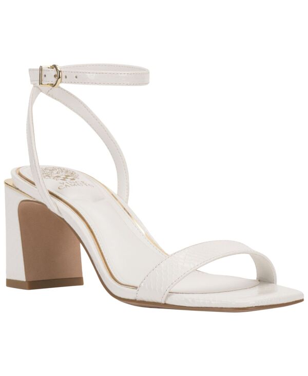ヴィンスカムート レディース シューズ サンダル 踵 Vince Camuto Women\u0027s Hamda Two-Piece Block-Heel Dressandals Bianco Glazed Snake