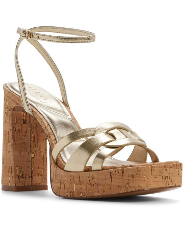 アルド レディース シューズ サンダル 踵 ALDO Women\u0027s Beverlyanne Block Heel Dressandals Champagne Smooth 三鞭酒
