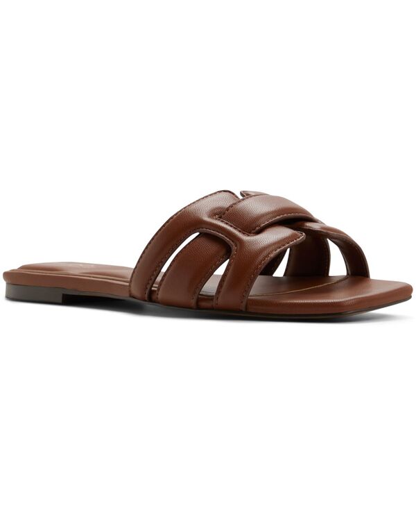 アルド レディース シューズ サンダル ALDO Women\u0027s Elenaria Square Toe Flat Sandals Medium Brown Smooth 赤銅色