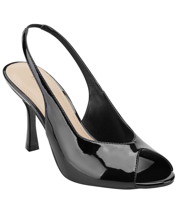マークフィッシャー レディース シューズ サンダル Marc Fisher Women\u0027s Vasi Peep Toe Dressandals Black Patent 黒いこと