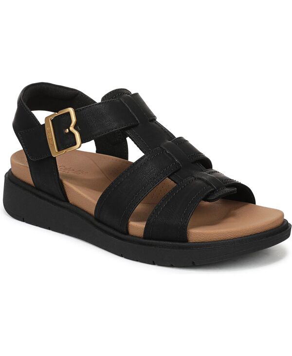 お医者さん・肩かけ レディース シューズ サンダル Dr. Scholl\u0027s Women\u0027s Penny Fisherman Flat Sandals Black Faux Leather 黒いこと