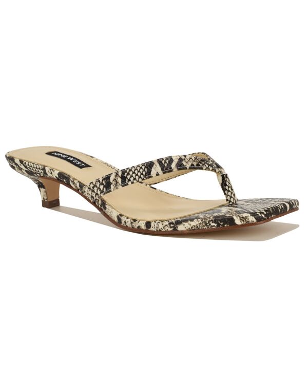 ナインウェスト レディース シューズ サンダル 踵 Nine West Women\u0027s Cassa Thong Low Kitten Heel Dressandals Light Natural Snake