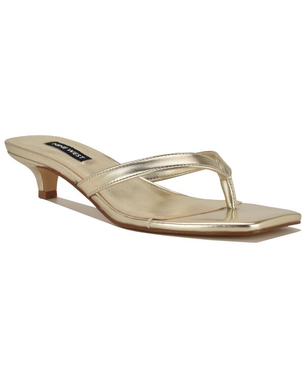 ナインウェスト レディース シューズ サンダル 踵 Nine West Women\u0027s Cassa Thong Low Kitten Heel Dressandals Platino