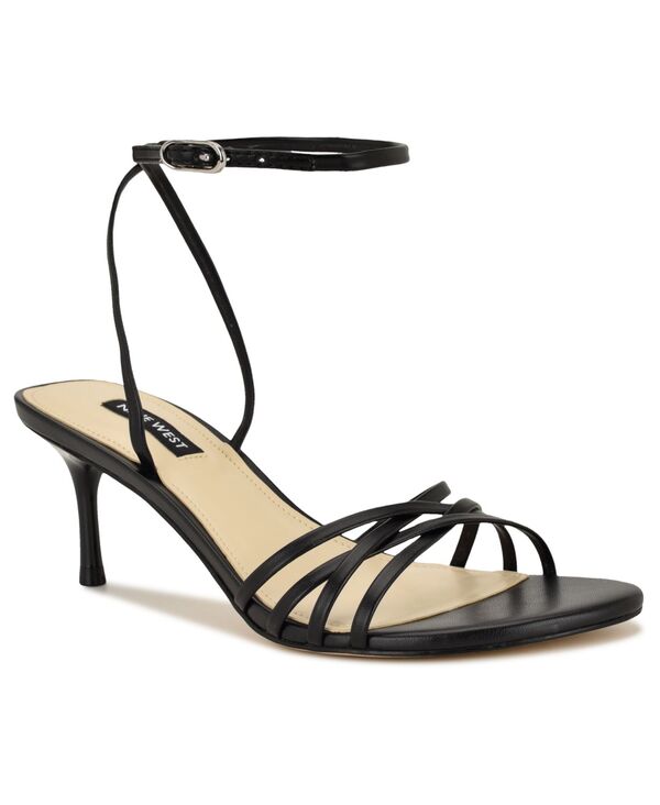 ナインウェスト レディース シューズ サンダル アンクル 踵 Nine West Women\u0027s Gazey Ankle Strap Kitten Heel Dressandals Black 黒いこと