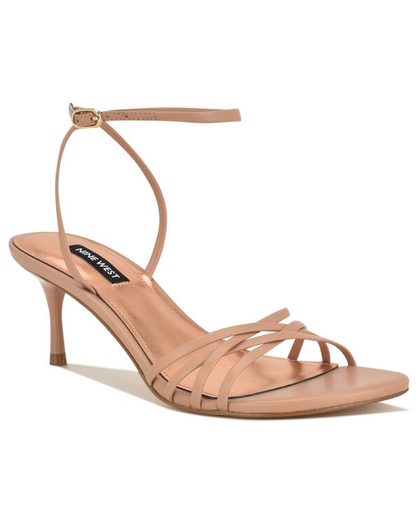 ナインウェスト レディース シューズ サンダル アンクル 踵 Nine West Women\u0027s Gazey Ankle Strap Kitten Heel Dressandals Mocha Mousse モカ