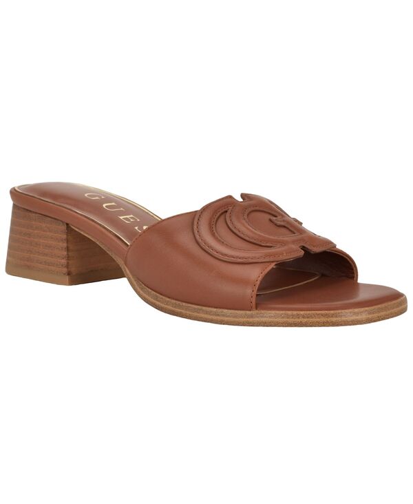ゲス レディース シューズ スリッポン・ローファー サンダル 踵 GUESS Women\u0027s Cerrina Slip-On Block Heel Sandal Cognac Leather