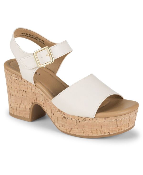 ベアトラップス レディース シューズ サンダル Baretraps Women\u0027s Tamie Round Toe Wedge Sandals Cream 皮膚軟化剤