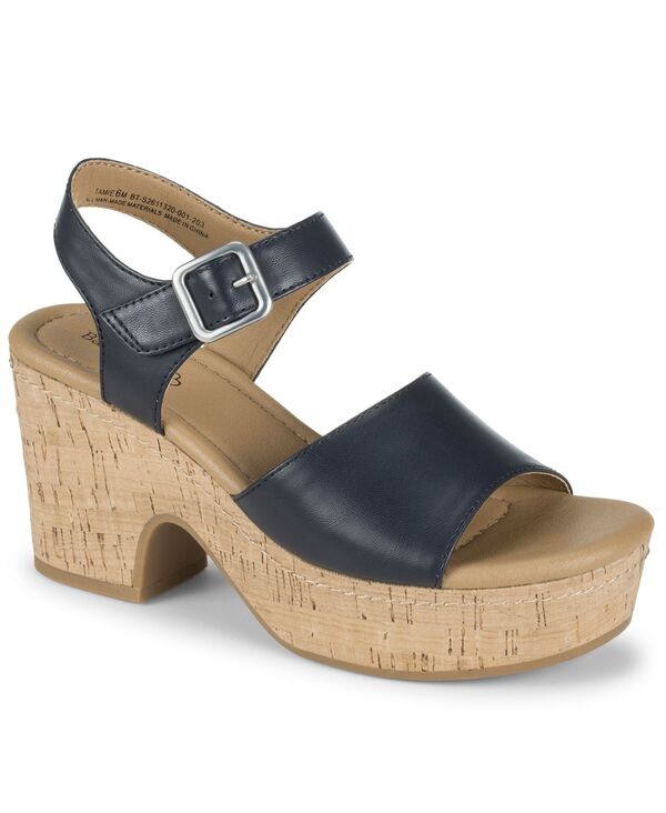 ベアトラップス レディース シューズ サンダル Baretraps Women\u0027s Tamie Round Toe Wedge Sandals Navy 米国海軍