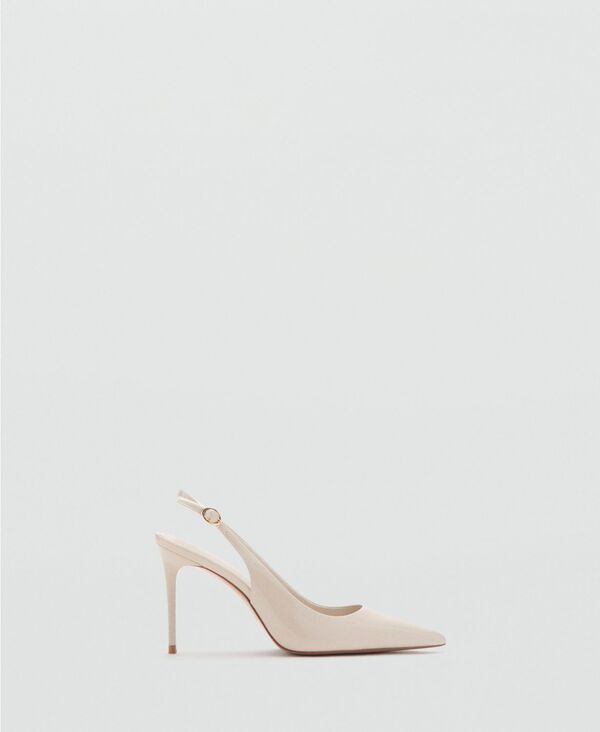 マンゴ レディース シューズ サンダル なめし革 踵 MANGO Women\u0027s Patent Leather Heel Shoes Ecru エクリュ