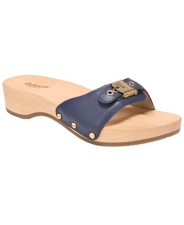 お医者さん・肩かけ レディース シューズ サンダル Dr. Scholl\u0027s Women\u0027s Original Pescura Slide Sandals Navy Blue Leather 米国海軍