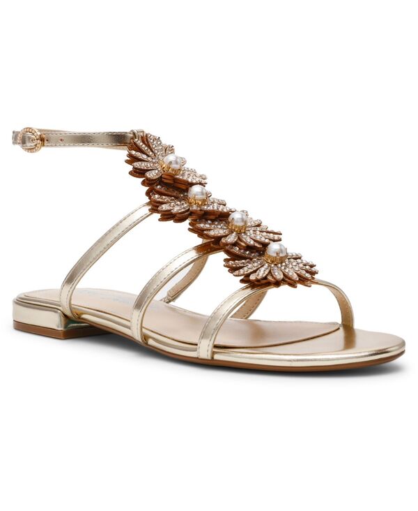 ベッツィジョンソン レディース シューズ サンダル Betsey Johnson Women\u0027s Joyce Flower Flat Sandals Gold ゴールド