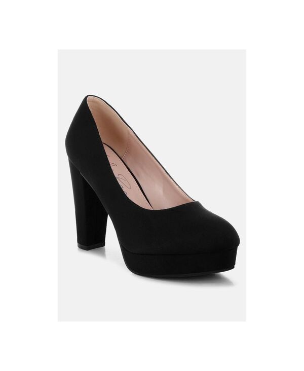 ロンドンラグ レディース シューズ サンダル ヒール London Rag Womens Olanta Block Heel Pumps Black metallic faux leather ブラック｜ReVida 店