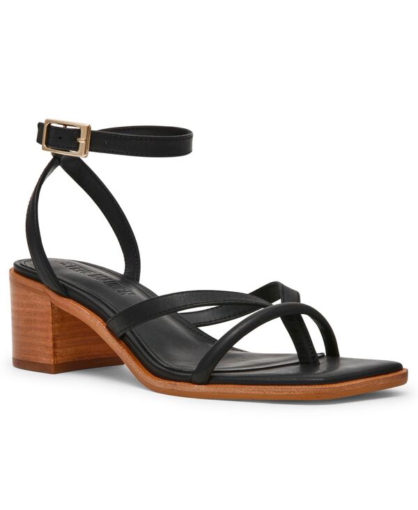 スティーブ マデン レディース シューズ サンダル Steve Madden Women\u0027s Tilly Strappy Square Toe Sandals Black Leather 黒いこと